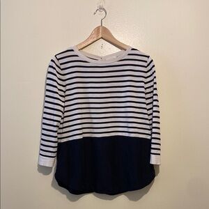 COS cotton & silk Navy and White Striped Shirt. Size S